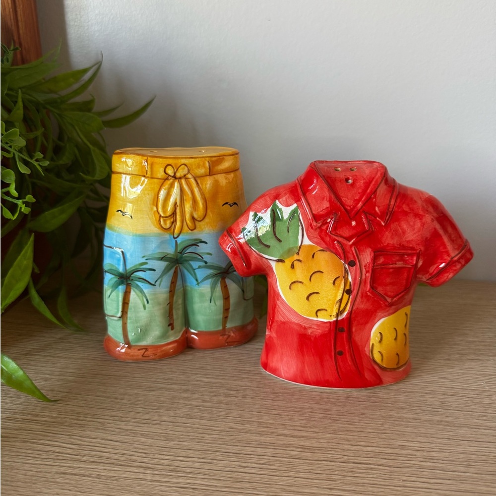 Tropical Ceramic Salt and Pepper Shakers